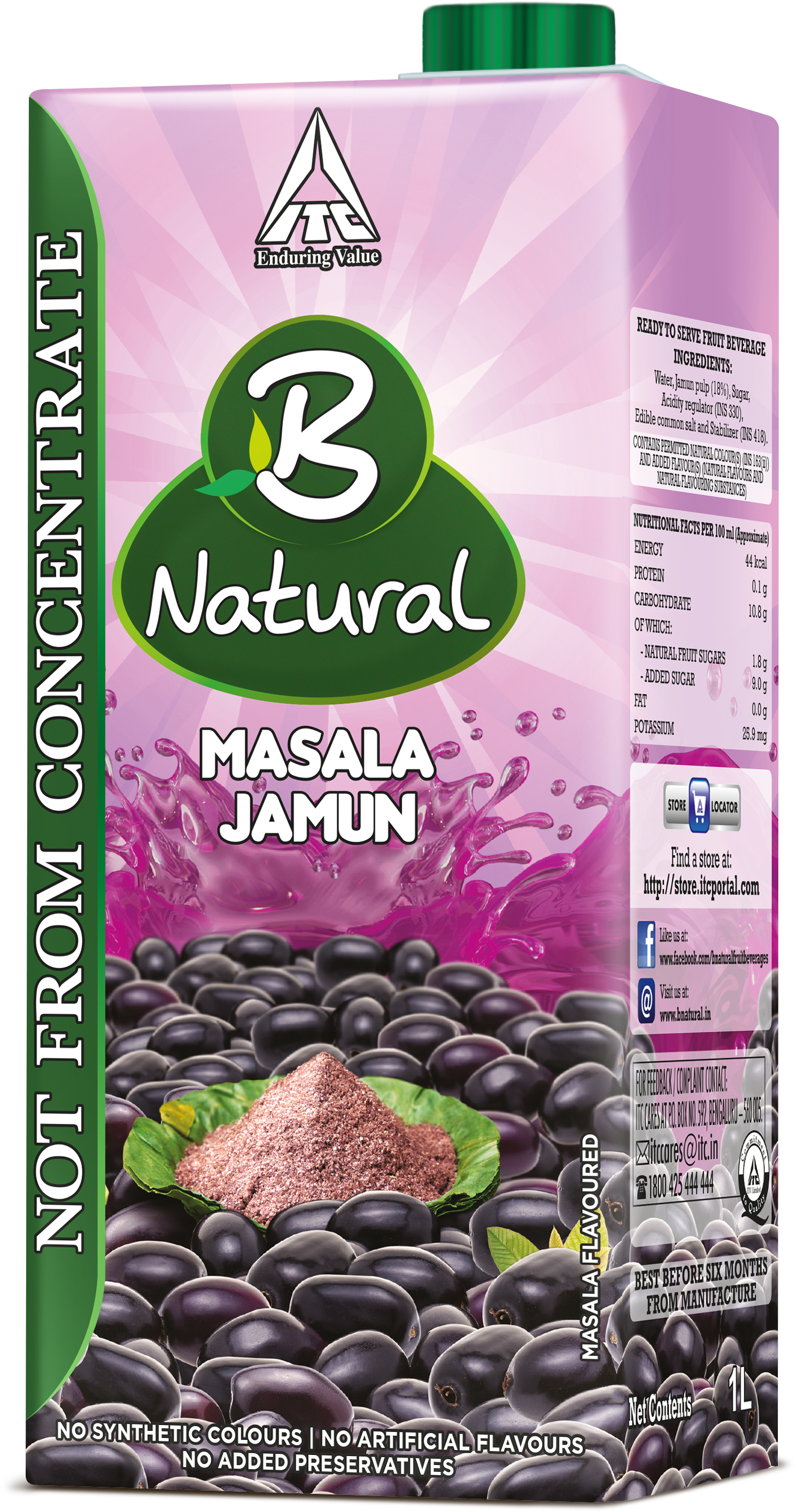 B Natural Masala Jamun Juice (2167x3192), Png Download