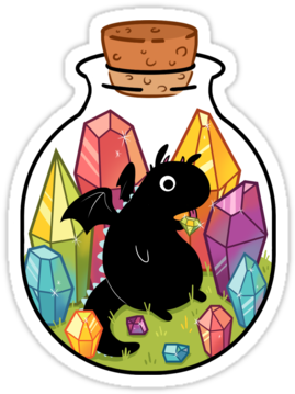 Dragons Eat Gemstones To Keep Their Scales Tough And - Dragon In A Bottle Sticker (375x360), Png Download