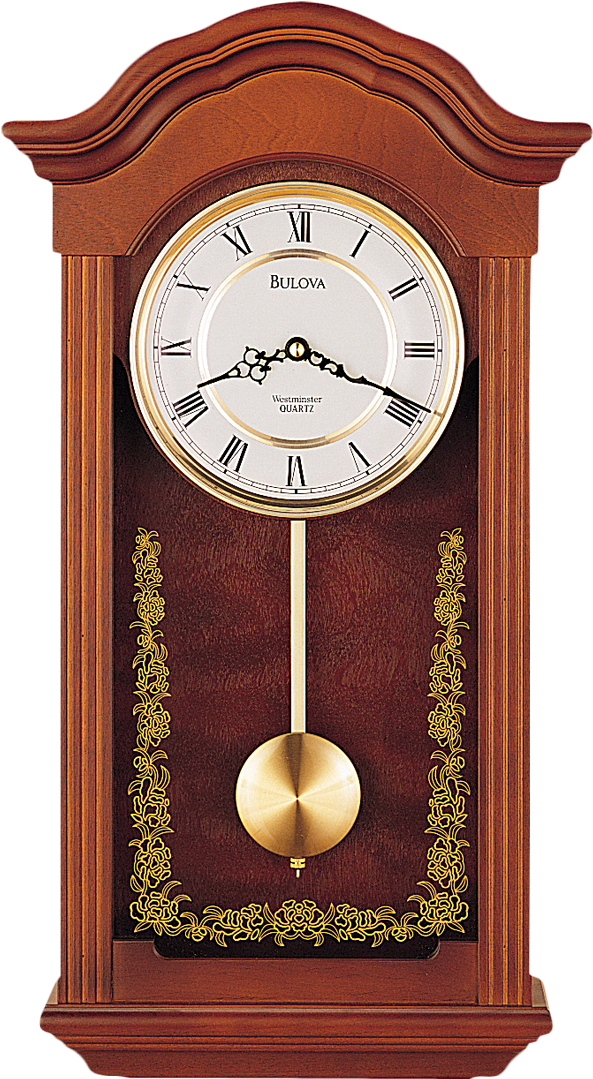 Bulova C4443 Baronet Wall Clock Mahogany (724x1086), Png Download