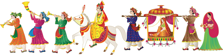 Indian Wedding Clipart Png - Indian Wedding Vector Png (721x186), Png Download