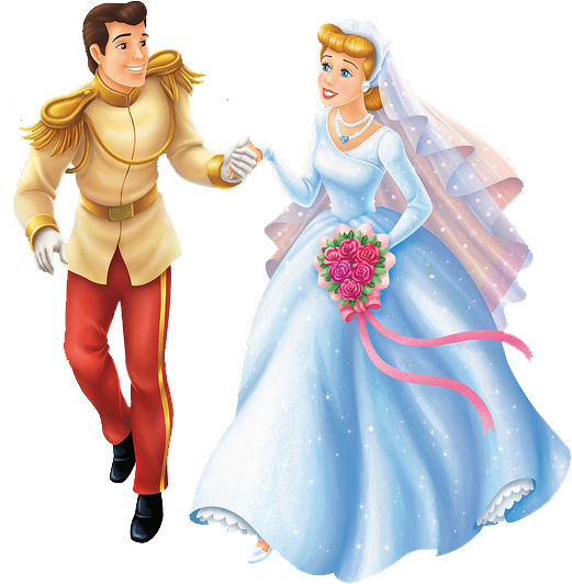 Cinderella Wedding Clipart - Cinderella And Prince Wedding (534x553), Png Download