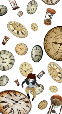 Download Hourglass [book] Clipart Clock 01504 - It's About Time (260x480), Png Download
