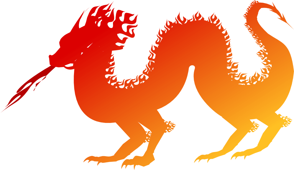 Chinese New Year Dragon Clip Art Orange - Chinese Dragon Breathing Fire (999x636), Png Download