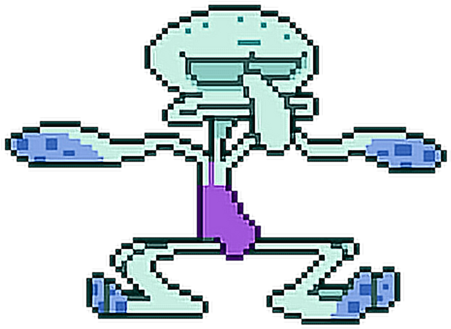 Squidward Spongebob Pixel Character Funny Freetoedit - Squidward Dancing Gif (1024x1024), Png Download