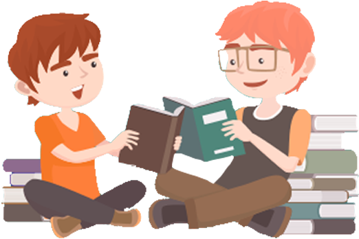 Gallery - Sharing Books Clipart (771x385), Png Download