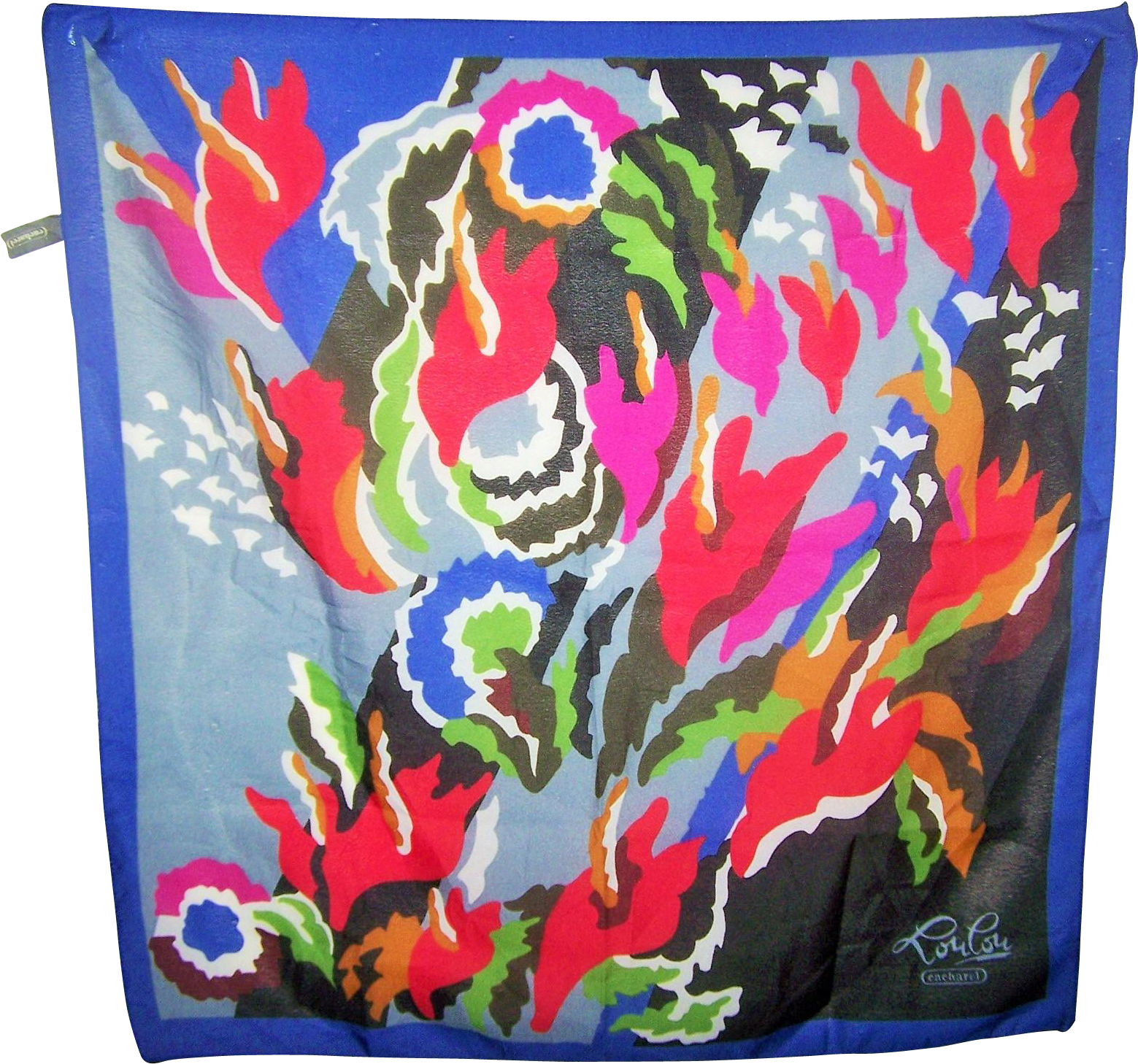 Paris, 1987 Vintage Lou Lou Cacharel Scarf Abstract - Lou Lou Cacharel Scarf (1558x1558), Png Download