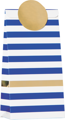 Blue & Gold Favor Bag - Circle (262x480), Png Download