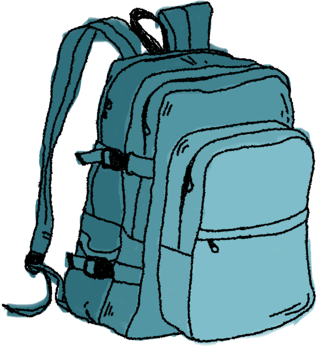 Hiking Backpack Clip Art Free - Png Backpack Border Clipart (1200x1200), Png Download