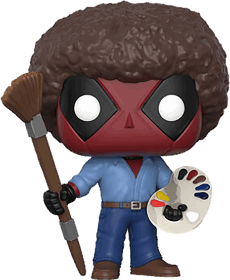 Playtime Bob Ross Pop Vinyl Figure - Deadpool Bob Ross Funko Pop (600x600), Png Download