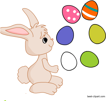 Free Clipart Of Easter Bunny Juggling Easter Eggs - Easter (450x450), Png Download