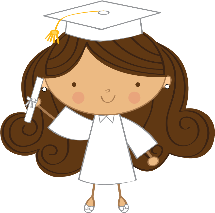 Graduation Clipart Scrapbook - Graduate Girl Cartoon Png (900x900), Png Download