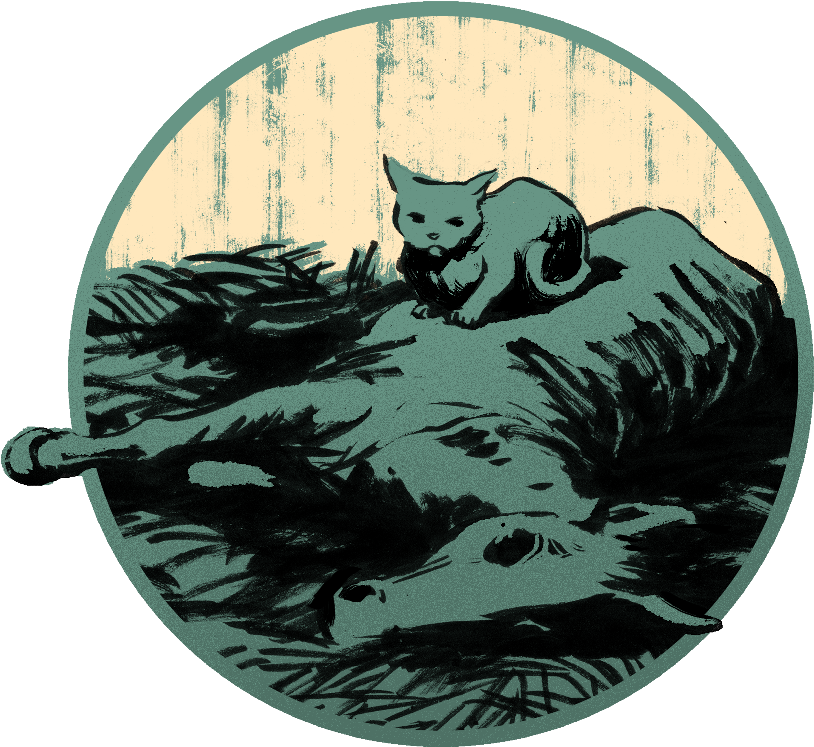 Cat On Dead Horse Full - Horse (888x888), Png Download