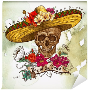Cinco De Mayo Skull Art (400x400), Png Download