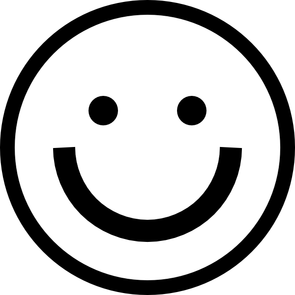 Png Freeuse Download Black And White Smiley Transparent - Happy Emoji Black And White (600x600), Png Download
