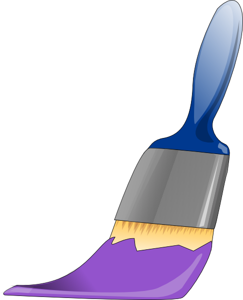 Paint Brush Clipart Purple - Purple Paint Brush Clipart (486x598), Png Download
