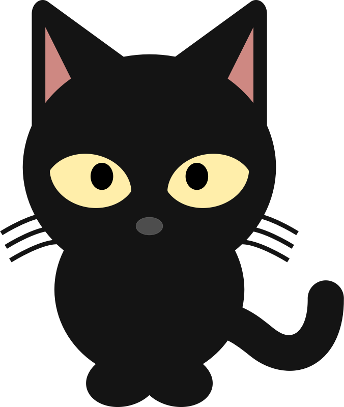Black Cat Face Clipart - Black Cat Clipart (676x800), Png Download