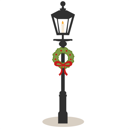 Lamp Scrapbook Clip Art Christmas Cut Outs For Cricut - Christmas Light Post Clipart (432x432), Png Download