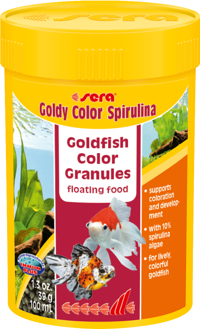 00881 Int Sera Goldy Color Spirulina 100 Ml - Pond Fish Food Sera Goldy Color Spirulina (681x1118), Png Download