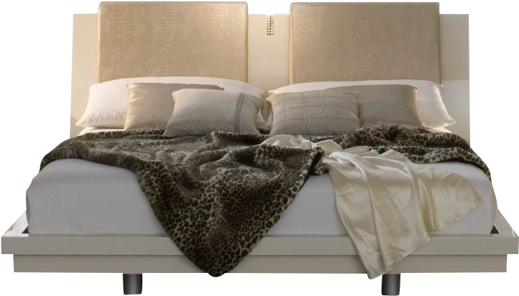 Rossetto Diamond Platform Bed In Ivory - Diamond King Bed In Ivory Finish By Rossetto Usa (798x798), Png Download