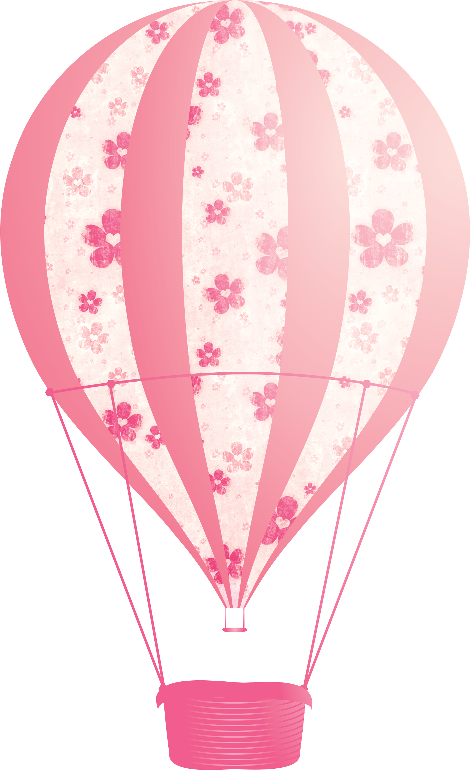 Pink Hot Air Balloon Clipart - Hot Air Balloon Pink Png (3600x3600), Png Download