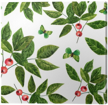 Seamless Background Pattern With Watercolor Leaves - Watercolor Painting (400x400), Png Download