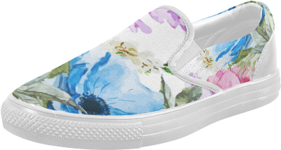 Download Hd Watercolor Floral Pattern Women S Slip On Canvas Shoes Slip On Shoe Transparent Png Image Nicepng Com