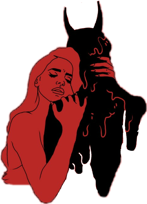 Lanadelrey Devil Red Aesthetic Hurt Hugh Report - Red And Black Aesthetic (477x664), Png Download