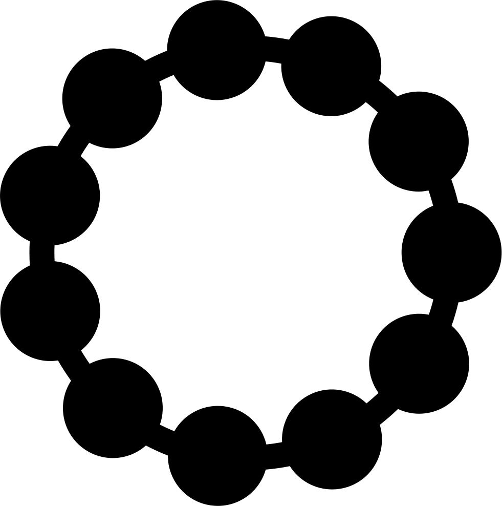 Necklace Of Black Pearls Of Short Circular Shape Comments - Icono De Pulsera Png (981x988), Png Download