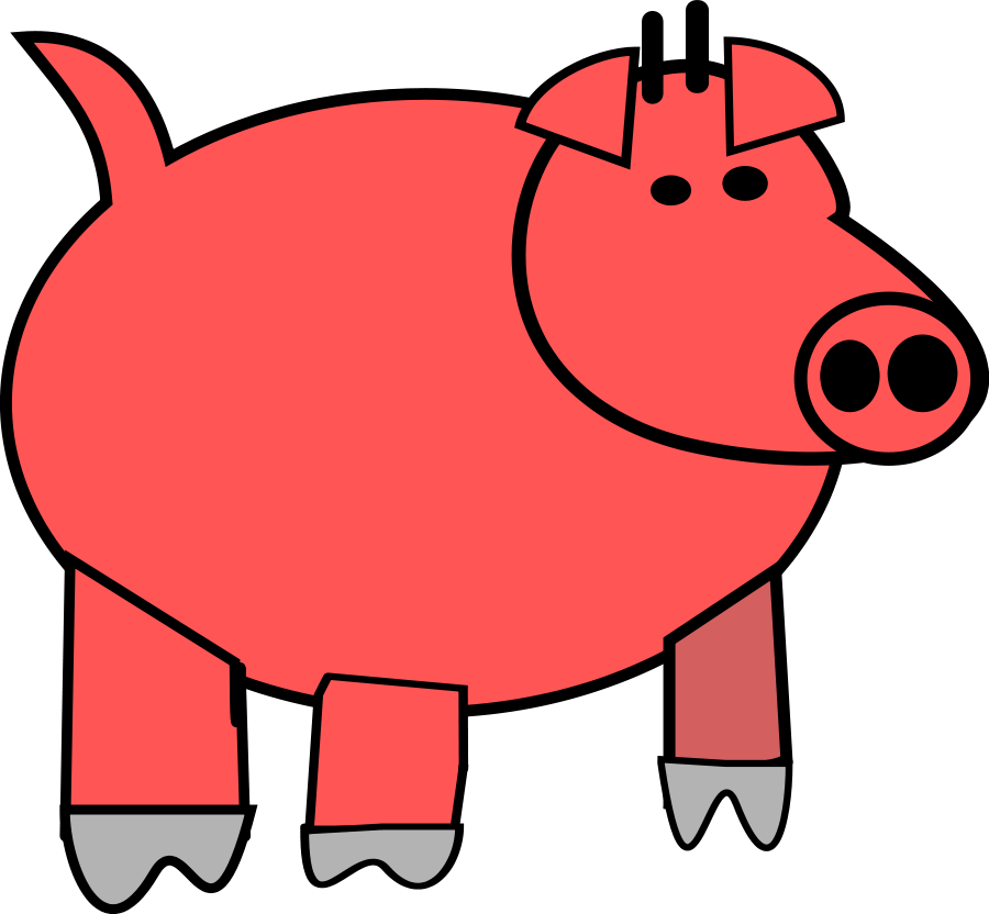 Cartoon Pig (600x555), Png Download
