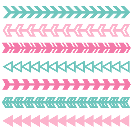 Arrow Borders Set Svg Scrapbook Cut File Cute Clipart - Border Designs For Scrapbook (432x432), Png Download