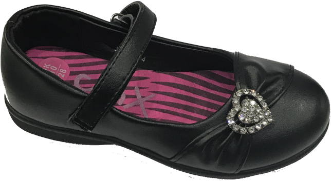 Girls School Shoes - Ballet Flat (650x393), Png Download