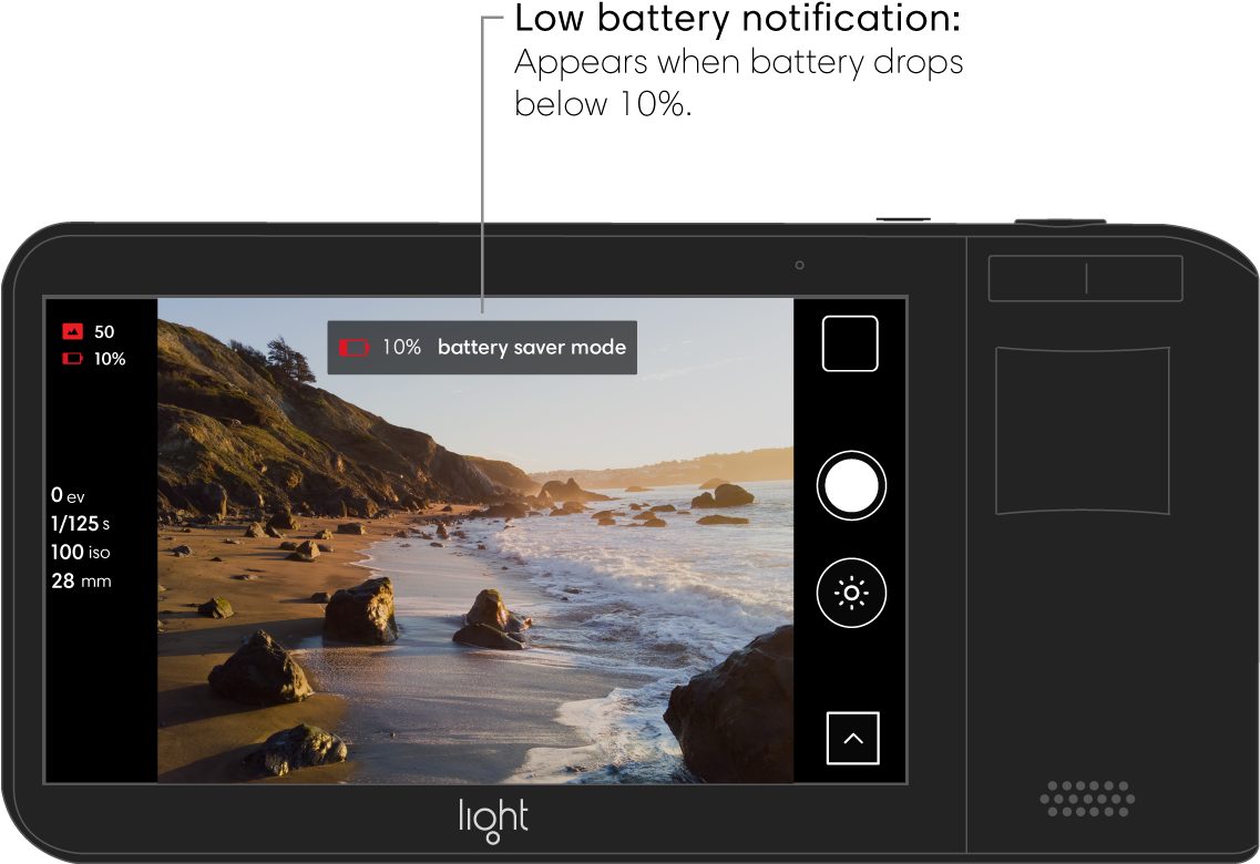 When Battery Power Drops Below 10%, Your Light L16 - Iphone (1600x988), Png Download