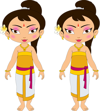 They Are Twin Balinese Village Girls Whom Bheem, Arjun - Chota Bheem Girl (350x390), Png Download