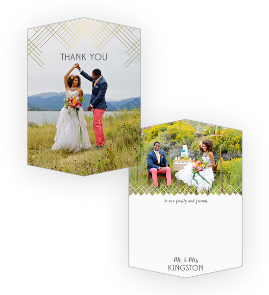 Wedding Watercolor Thank You Crosshatch Foil A5 Boutique (600x600), Png Download