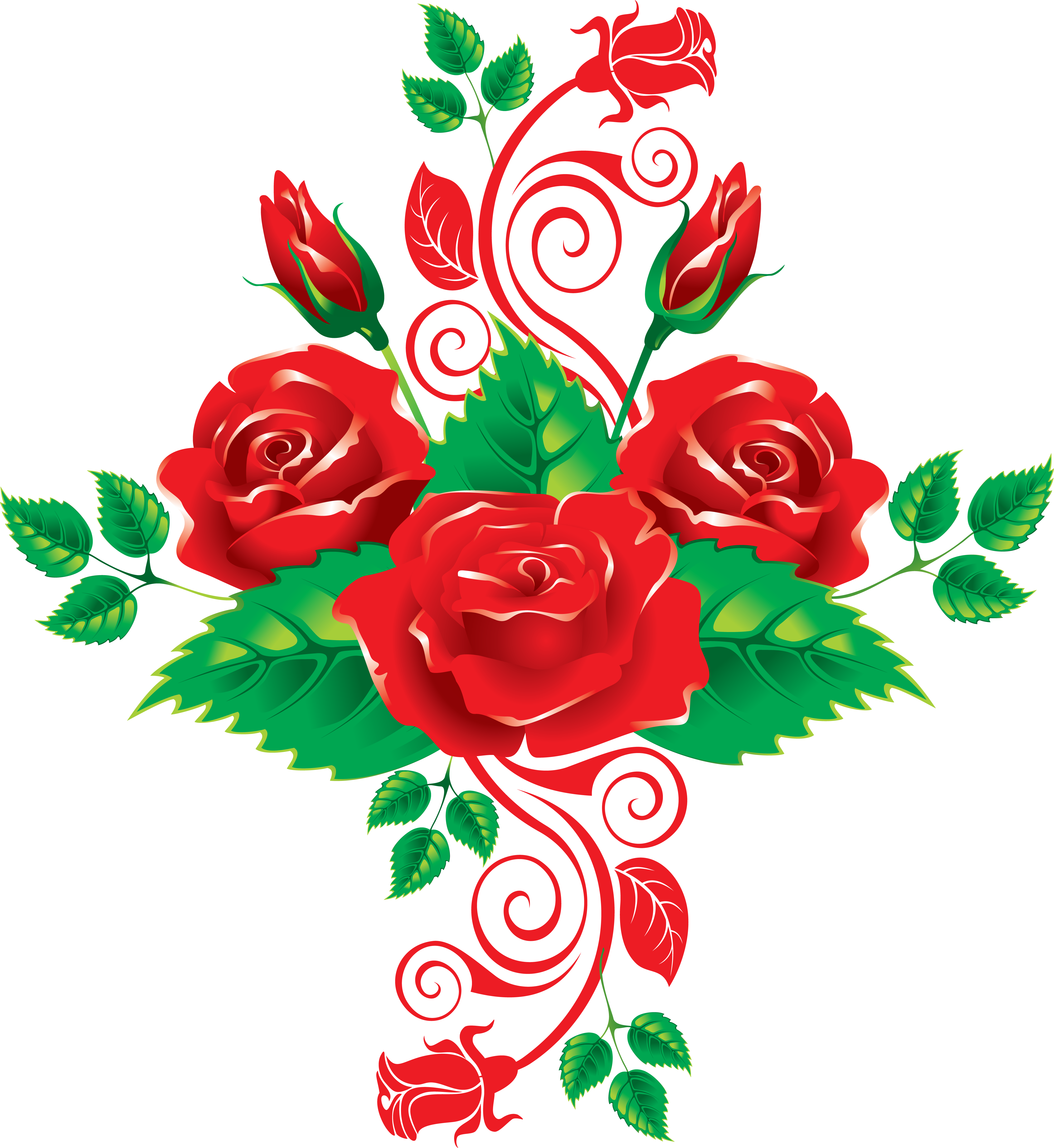 Rose Clip Art - Rose Vectors Png (4433x4828), Png Download