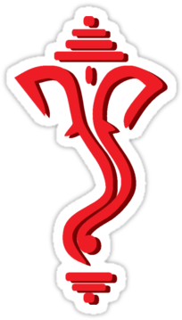 "lord Ganesha Symbol" Stickers By Mancerbear - Ganesh Symbol On T Shirt (375x360), Png Download