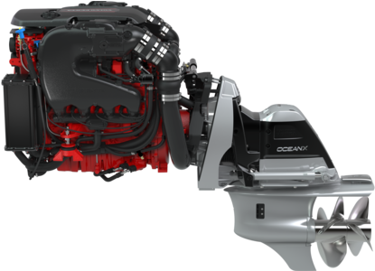 V8 430 Ox Left - Volvo Penta V6 240 (580x299), Png Download