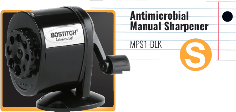 Bostitch Metal Antimicrobial Manual Pencil Sharpener, (795x387), Png Download