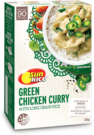 Sunrice Green Chicken Curry With Jasmine Rice - Sunrice (317x442), Png Download