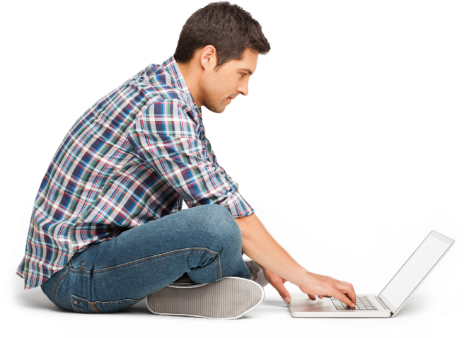 Download Hd Hd Services Man On Laptop Png Transparent Png Image Nicepng Com