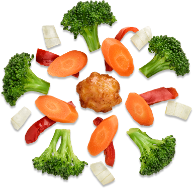 Large Veggie Explosion - Food And Vegetable Png (384x374), Png Download
