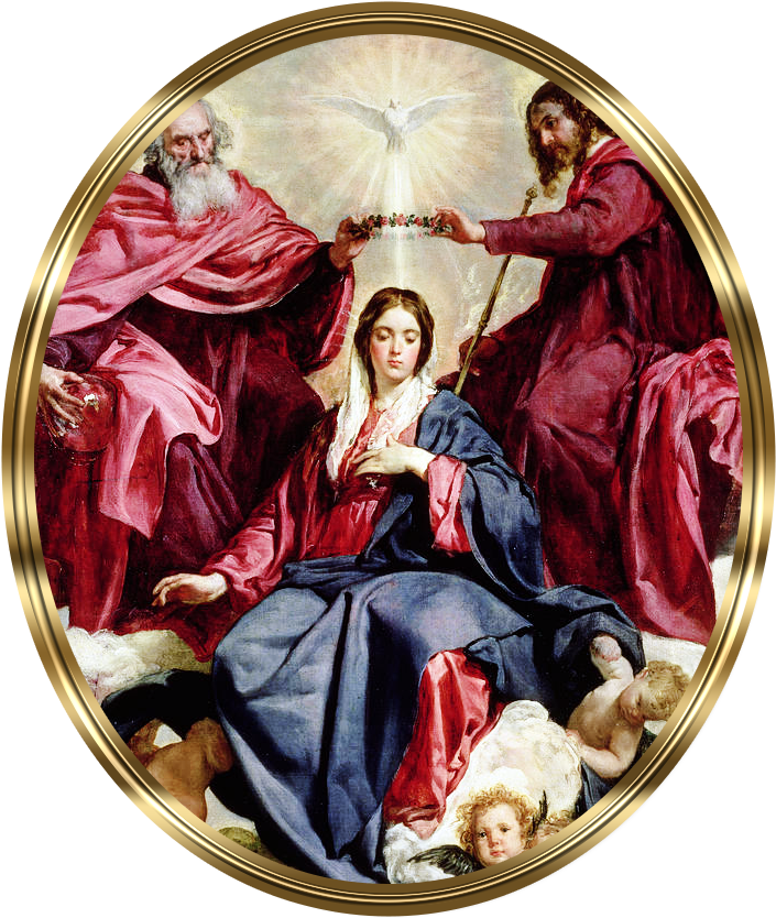 5th Glorious Mystery - Coronation Of The Virgin Painting By Diego Velazquez (900x900), Png Download