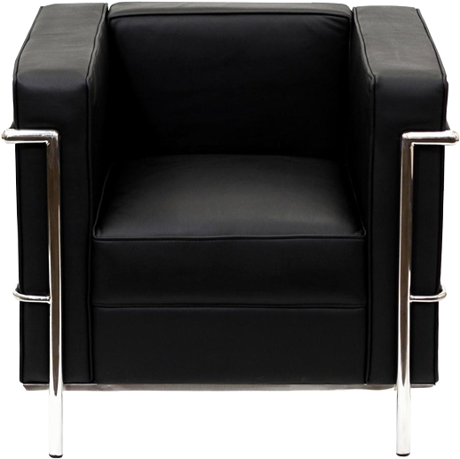 1 Seater Corbusier Hire - Le Corbusier Style Lc2 Petit Armchair In Black Top (1000x1000), Png Download