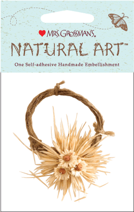 Straw Wreath, Stickers, Mrs - Mrs. Grossman's Natural Art-flowers With Button (288x441), Png Download