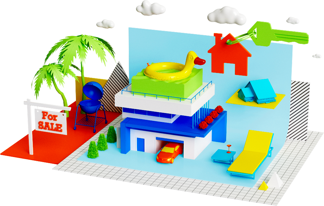 Real Estate Illustration By Pinch Studio - Real Estate (1127x718), Png Download