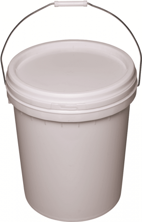 Plastic Pail With Lid - White - 5 Litres (450x450), Png Download