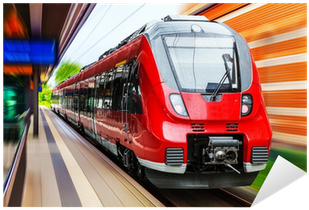 Fast Train Png Download - Fototapete Eisenbahn (400x400), Png Download