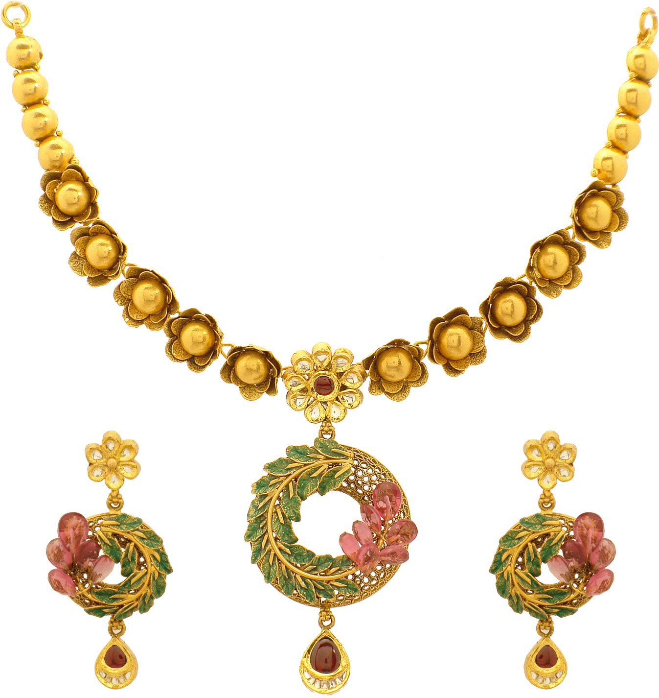 Gold Ornaments Png Clip Art Black And White Download - Black Pearl Necklace Men (1500x1500), Png Download