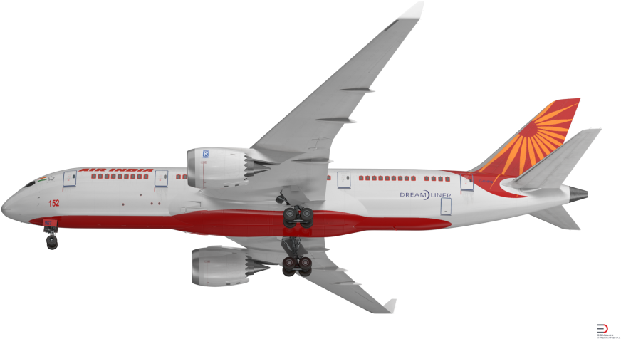 1 Boeing 787 3 Air India Royalty Free 3d Model - Air India Flight Hd Png (920x517), Png Download