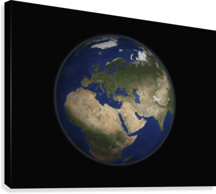 Full Earth View Showing Africa Europe The Middle East - Europe On Earth (429x386), Png Download